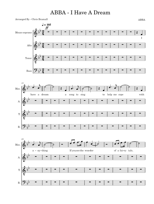 I have a dream – ABBA - (SATB)