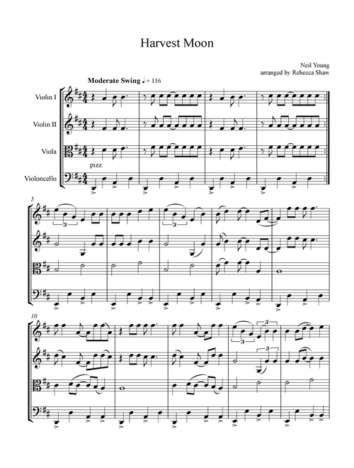 Harvest Moon (Arr. Rebecca Shaw) - Neil Young (String Quartet)