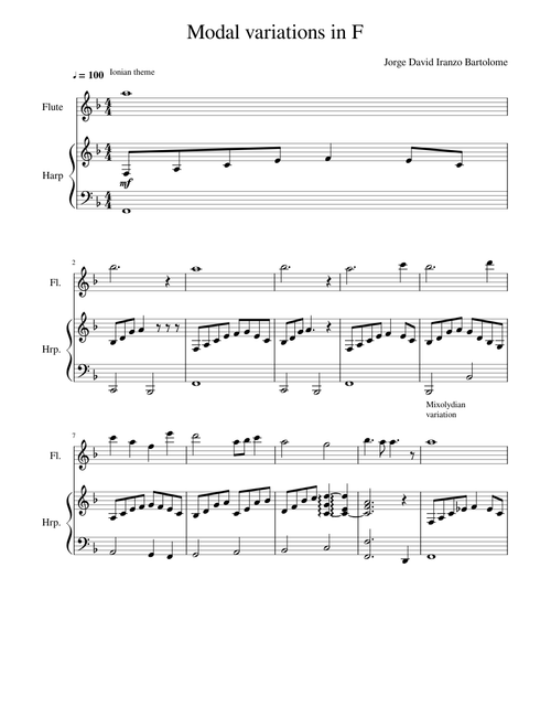 modal variations in F