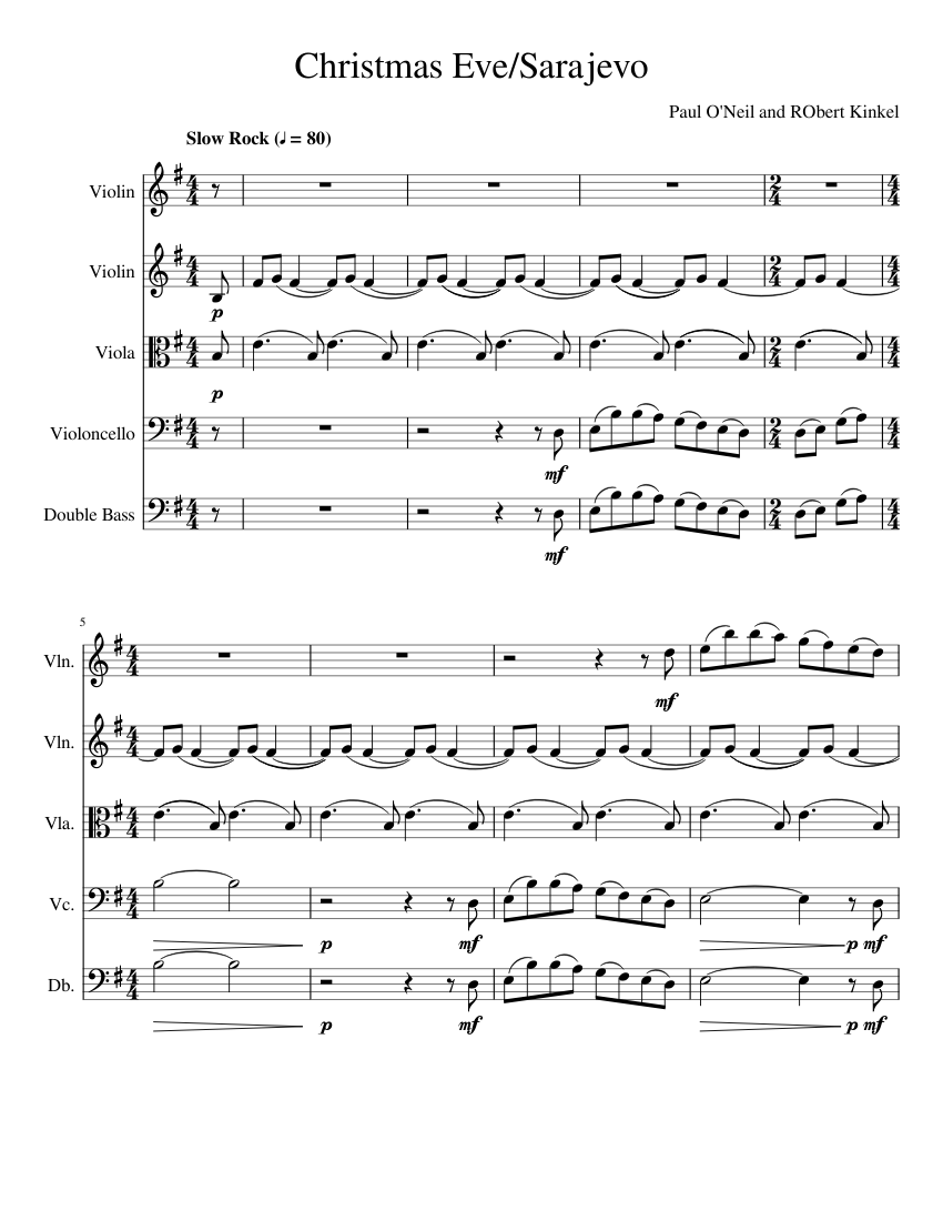 Christmas eve sarajevo piano online