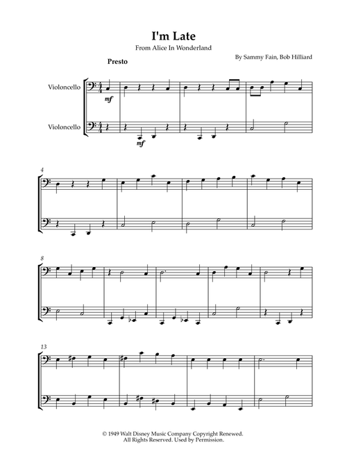 I'm Late (Arr. Karen Gueiros) - Bob Hilliard, Sammy Fain (Cello Duet)