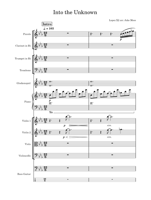 Into the unknown – Kristen Anderson-Lopez & Robert Lopez (Arr. Jake Moss)