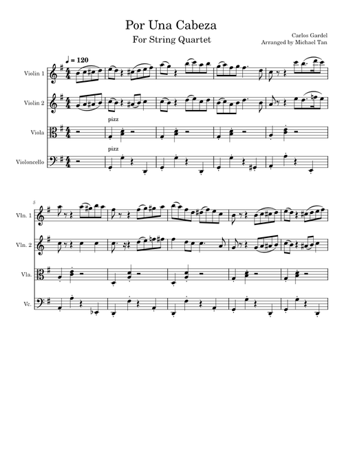 Por Una Cabeza (String Quartet)