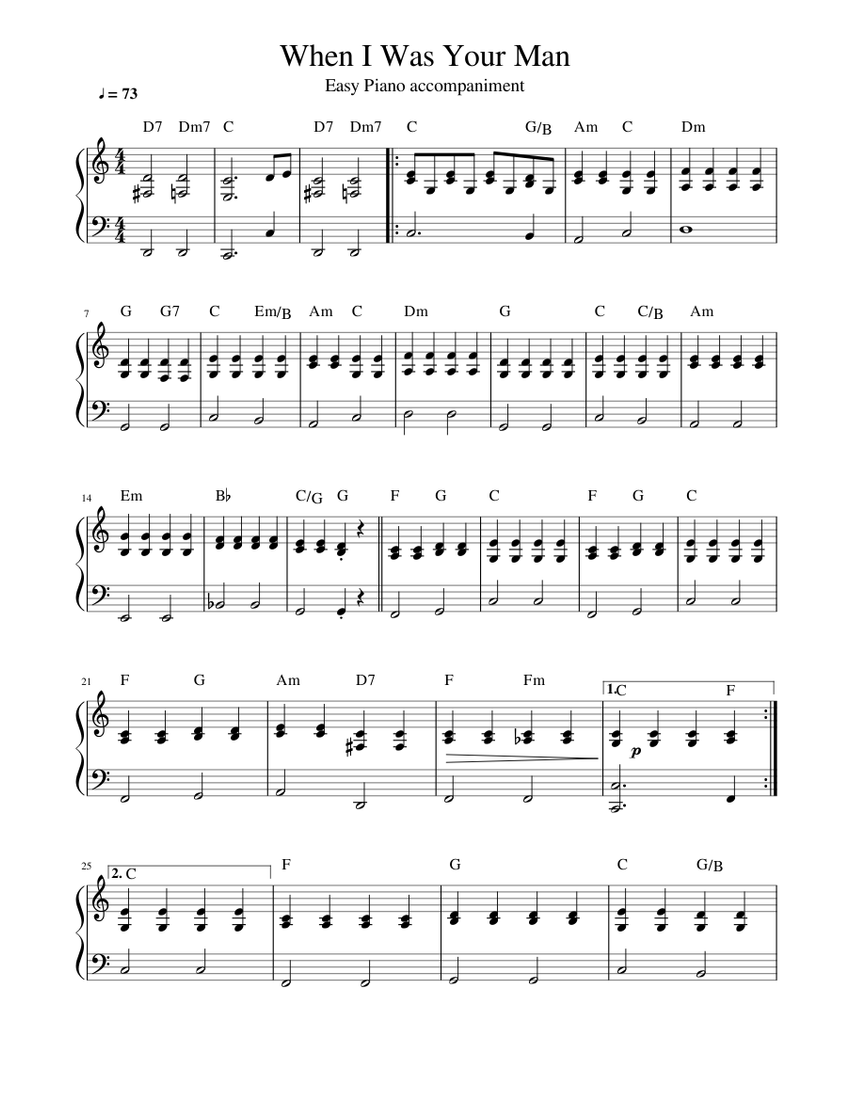 What Makes When I Was Your Man Piano Sheet Popular?