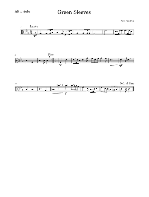 Green sleeves – Viola