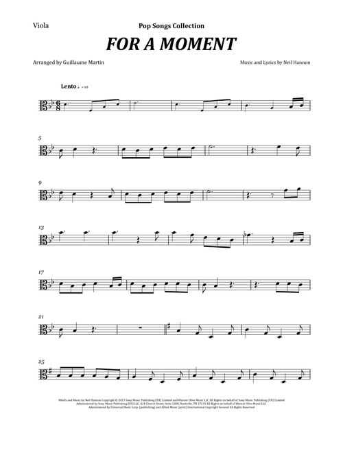 For A Moment (Arr. Guillaume Martin) - Neil Hannon (Viola Solo)