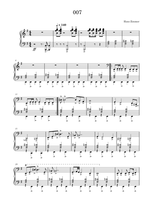 James Bond Theme – Misc Soundtrack James Bond Theme – Piano solo - Hans Zimmer - by MalivenMusic - 2023