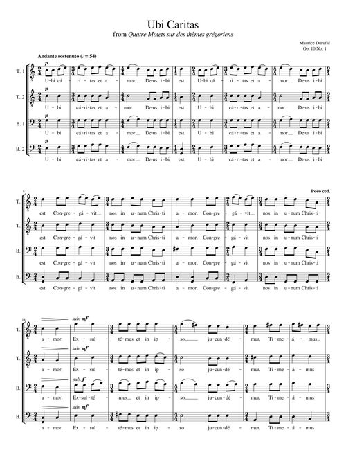 Duruflé - Ubi Caritas arr. TTBB