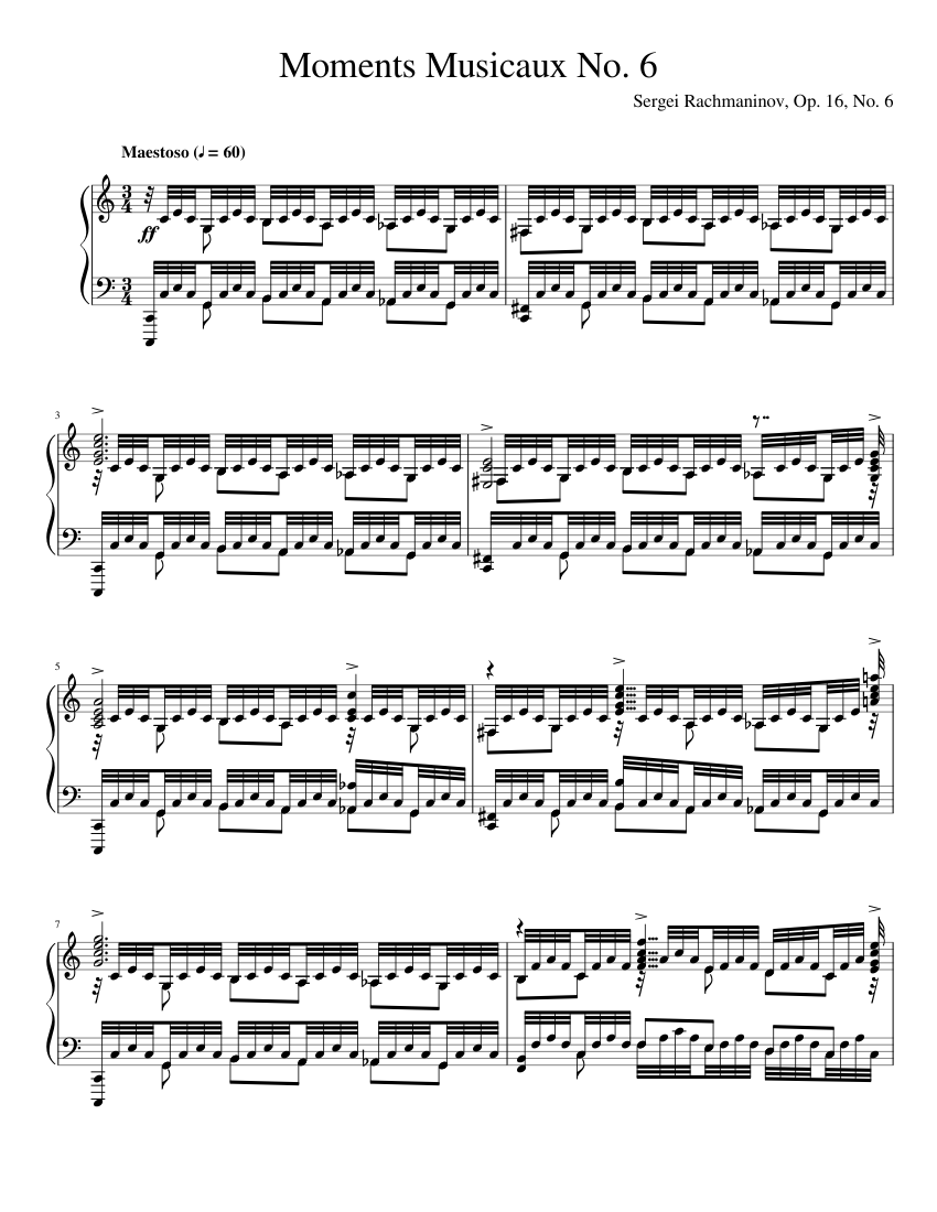 Moments Musicaux No. 6 in C Major, Opus 16 No. 6 – Sergei