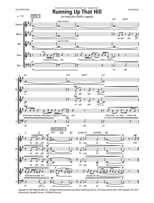 Running Up That Hill (Arr. Oliver Gies) - Kate Bush (Choral, 5-Part)