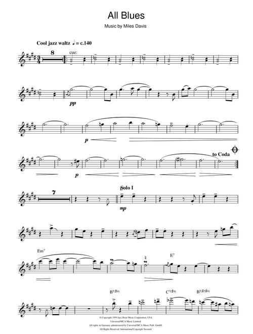 All Blues - Miles Davis (Alto Sax Solo)