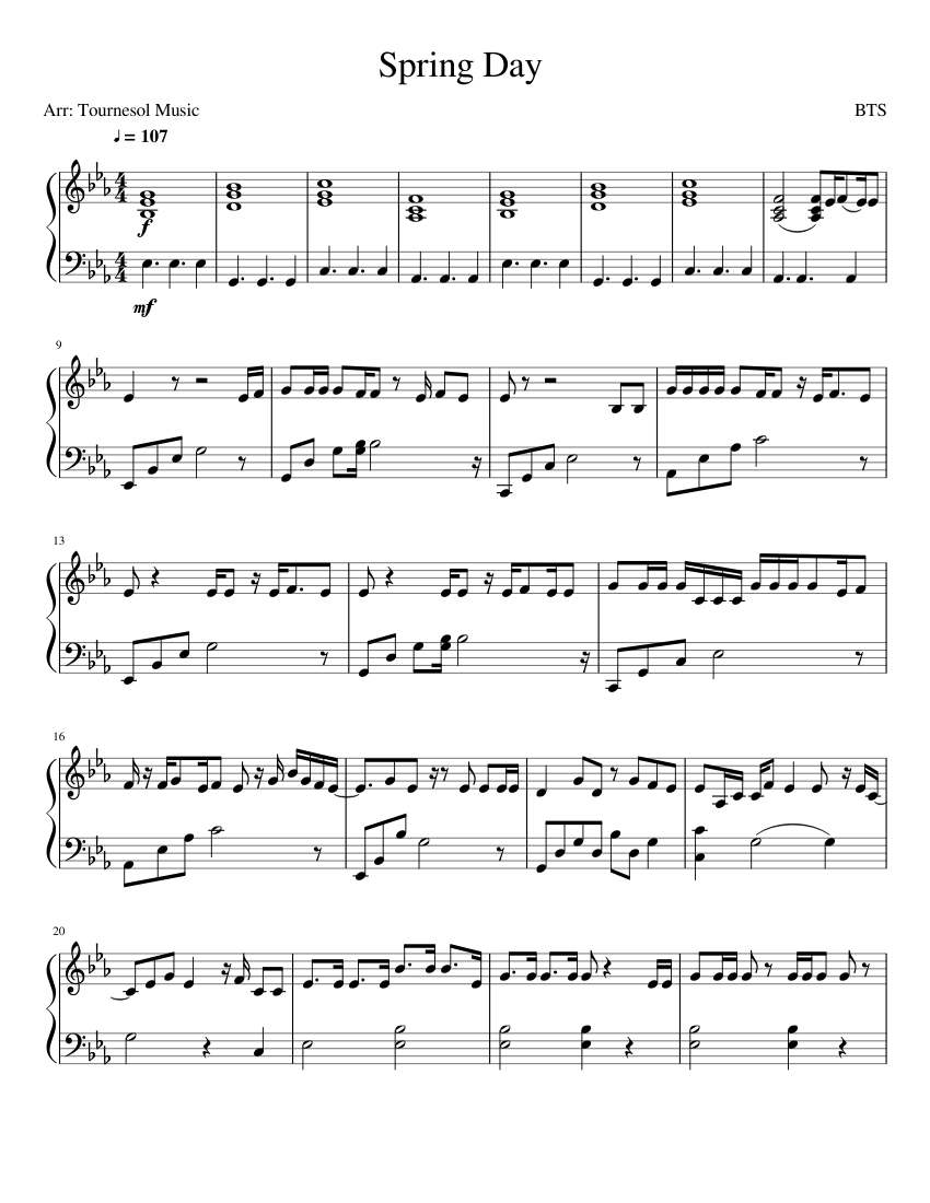 Incidente, evento escocés simpatía BTS Spring Day (봄날) for piano Sheet music for Piano (Solo) | Musescore.com Incidente, evento escocés simpatía BTS Spring Day (봄날) for piano Sheet music for Piano (Solo) | Musescore.com