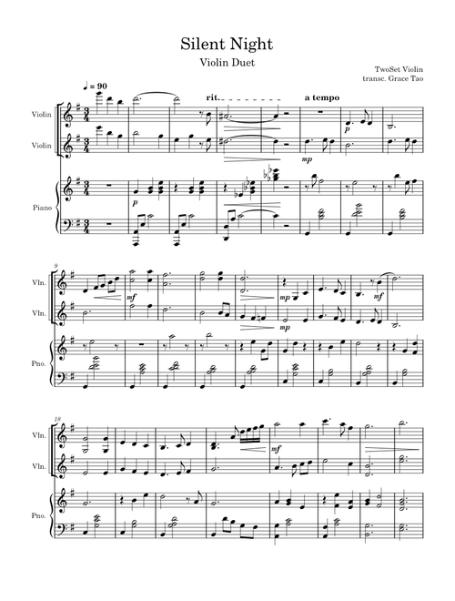 Silent Night – TwoSet Violin Duet