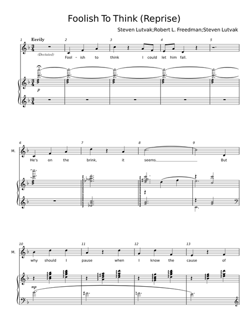 Foolish To Think - Steven Lutvak