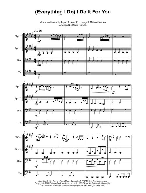 (everything I Do) I Do It For You (Arr. K J Rickells) - Bryan Adams (Brass Ensemble)