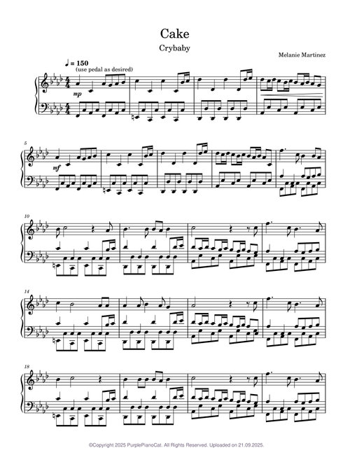 Cake – Melanie Martinez - Piano Cover