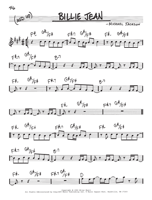 Billie Jean - Michael Jackson (Real Book - Melody-Chords)