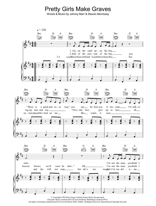 Pretty Girls Make Graves - The Smiths (Piano-Vocal-Guitar (Piano Accompaniment))