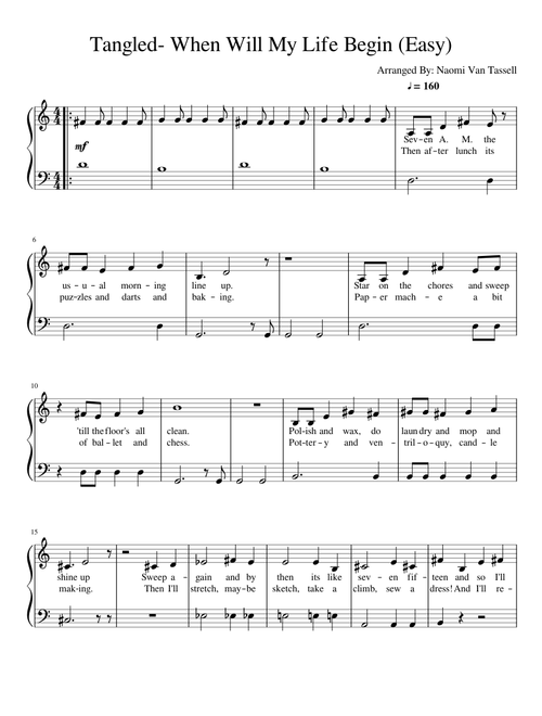 Tangled- When Will My Life Begin (Easy)
