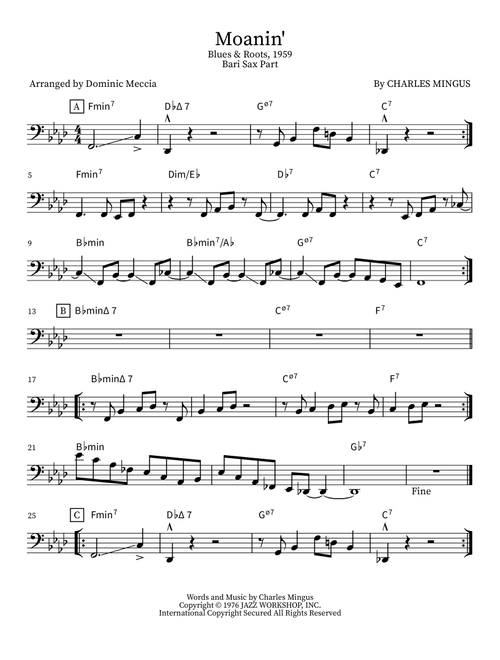 Moanin' (Arr. Dominic Meccia) - Charles Mingus (Trombone Solo)