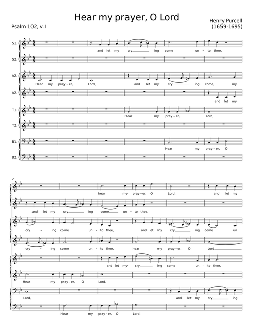 Hear my prayer, O Lord - Henry Purcell