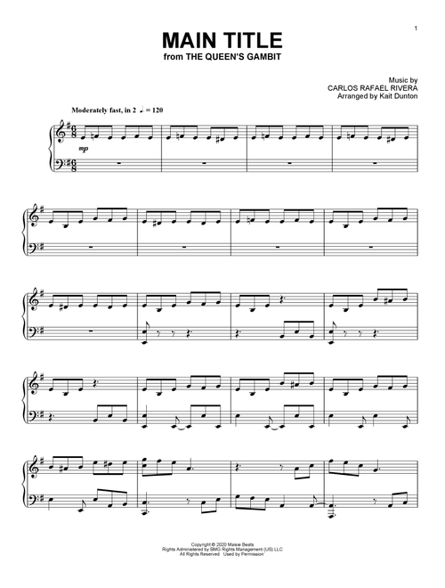Main Title (from The Queen's Gambit) - Carlos Rafael Rivera (Piano Solo)