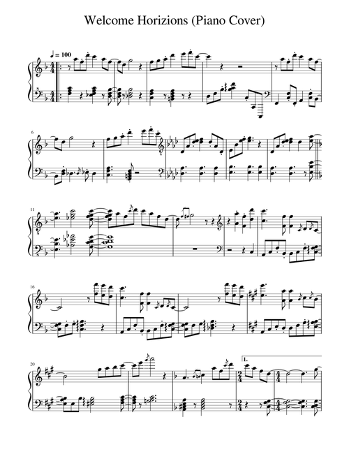 Welcome Horizons  Piano Cover