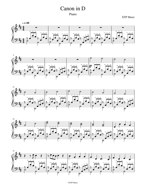 Canon in D Piano Acompaniment
