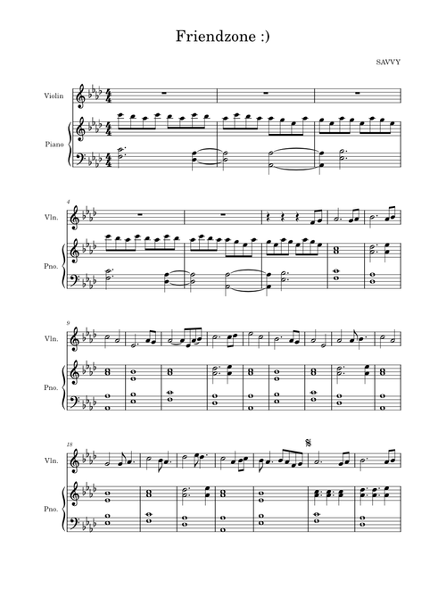 Friendzone :) - violin and piano duet - violin solo