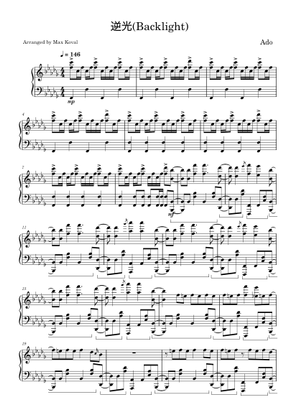 Backlight - ADO Sheet Music for Piano (Piano Duo) | MuseScore.com