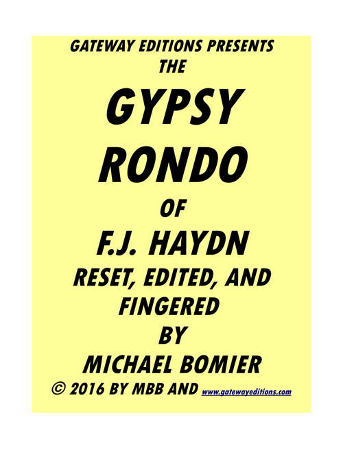 Gypsy Rondo (Arr. Michael Bomier) - Hadyn, F. J. (Instrumental Duet and Piano)