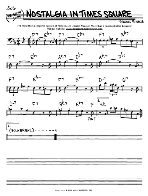 Nostalgia In Times Square - Charles Mingus (Real Book - Melody-Chords)