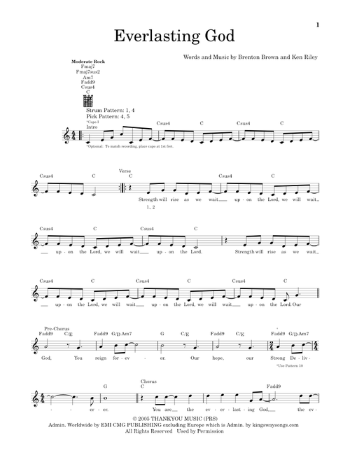 Everlasting God - Chris Tomlin, Brenton Brown, Lincoln Brewster (Easy Guitar)