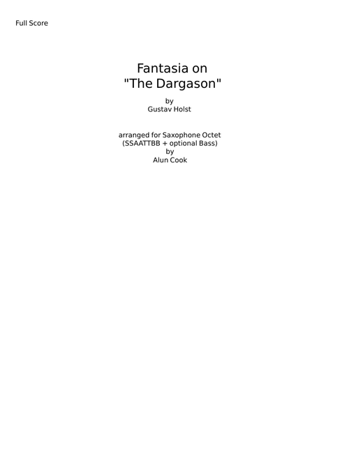Second Suite in F - IV. Fantasia on the "Dargason" - Gustav Holst