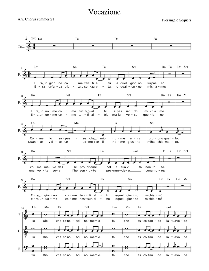 Vocazione Sheet Music For Bass Voice Female Male Church Choir vocazione-sheet-music-for-bass-voice-female-male-church-choir