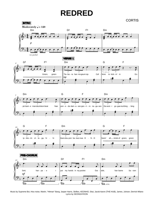REDRED - CORTIS (Piano)