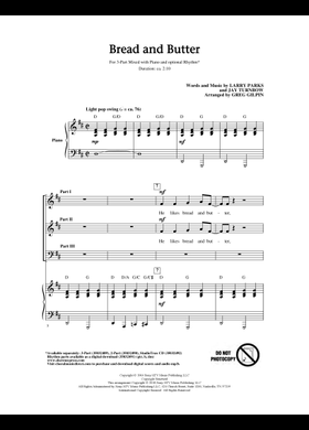 Free Bread And Butter by The Newbeats sheet music | Download PDF
