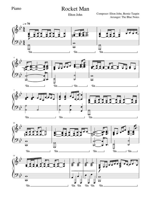 Rocket Man - Elton John  Piano Tutorial