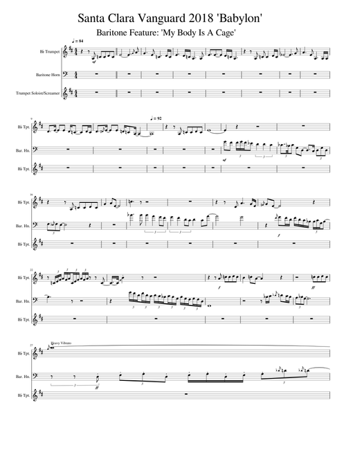 SCV My Body is a Cage for Trumpet and Baritone