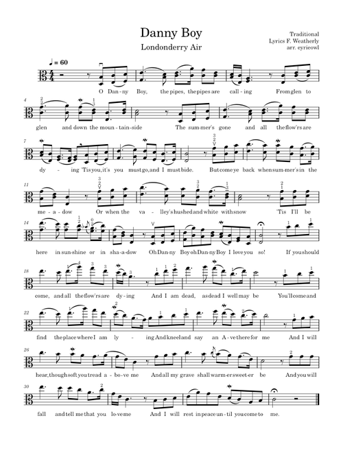 Danny boy – Londonderry Air - viola