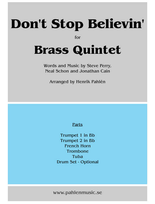 Don't Stop Believin' (Arr. Henrik Pahlen) - Glee Cast (Brass Ensemble)