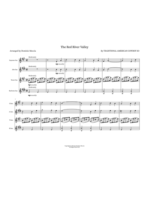 The Red River Valley (Arr. Dominic Meccia) - Traditional American Cowboy So (Small Ensemble)