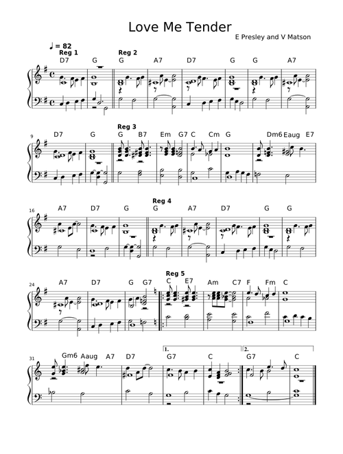 Love me tender – Elvis Presley