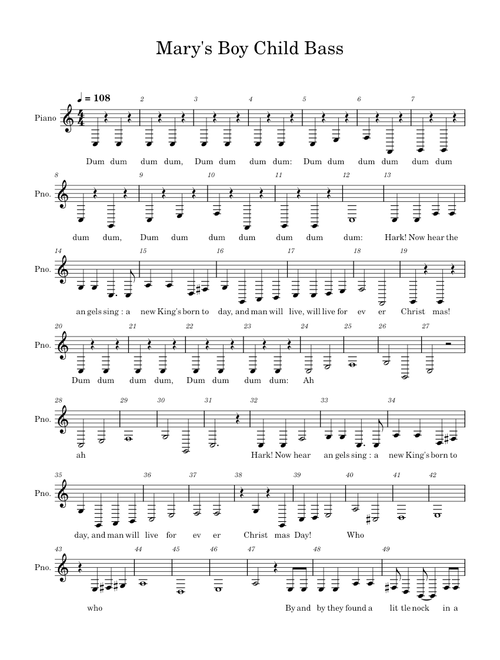 Mary's Boy Child – Misc Traditional