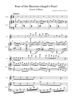 聖剣伝説2 Secret of Mana 1 天使の怖れ Angel's Fear Sheet Music for