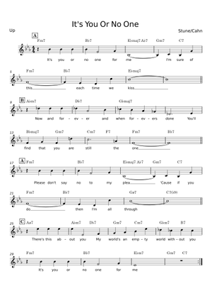 It's You Or No One (Lead sheet with lyrics ) Sheet Music with Chords ...