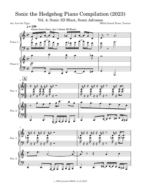 Sonic the Hedgehog Piano Compilation, Vol. 4: Various Games
