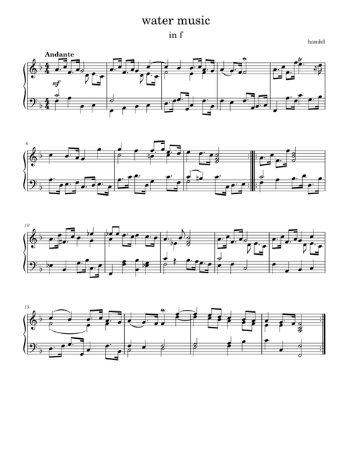 air in f from water music by handle