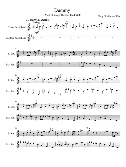 Dummy! Tenor and Bari Duet