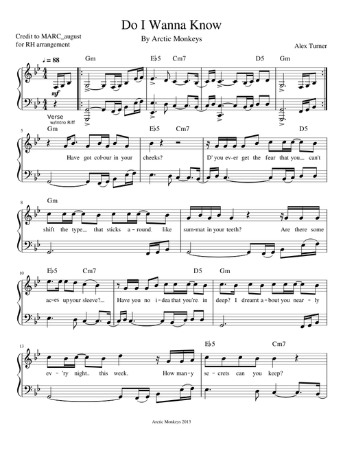 Do I Wanna Know by Arctic Monkeys
